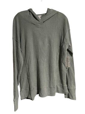 Jockey Vintage Washed Waffle Pullover Hooded Top Size M Chinois Green